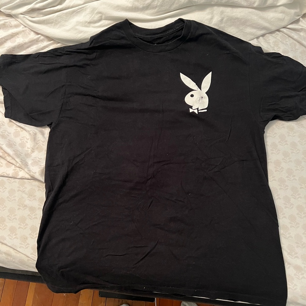 PLAYBOY Black Tee with White Logo